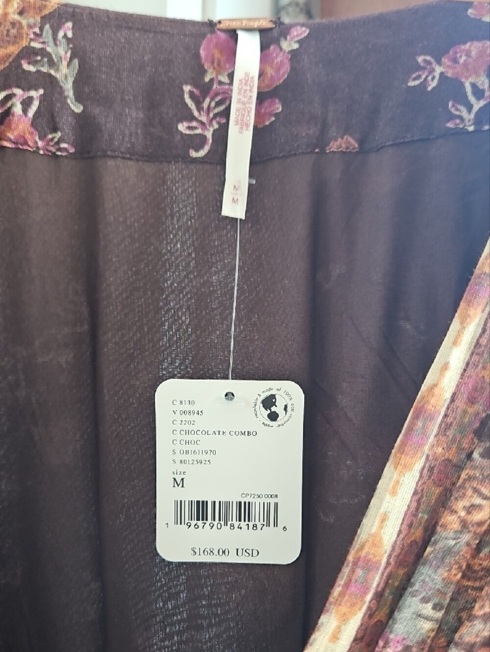 Free People Brown Floral Maxi with Pink and Gold Accents - Picture 2 of 5
